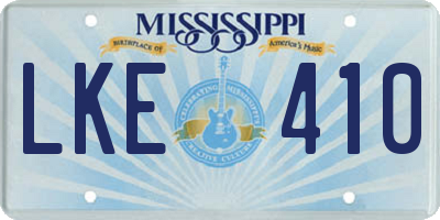 MS license plate LKE410