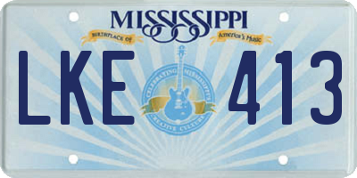 MS license plate LKE413