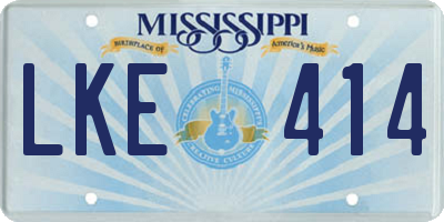 MS license plate LKE414