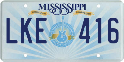 MS license plate LKE416