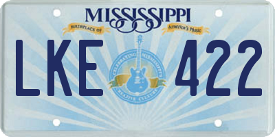 MS license plate LKE422