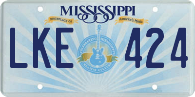 MS license plate LKE424