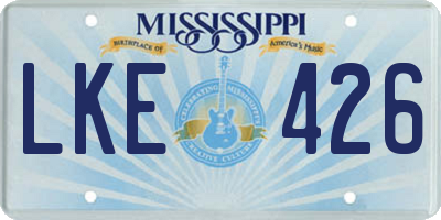 MS license plate LKE426