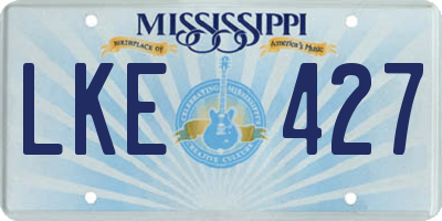 MS license plate LKE427