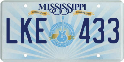 MS license plate LKE433