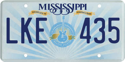 MS license plate LKE435