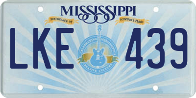 MS license plate LKE439