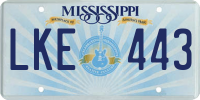 MS license plate LKE443