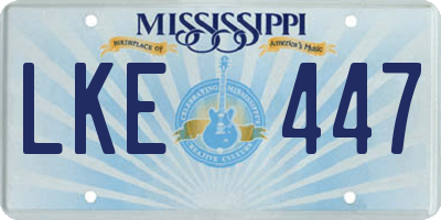 MS license plate LKE447