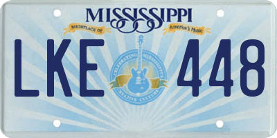 MS license plate LKE448