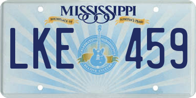 MS license plate LKE459