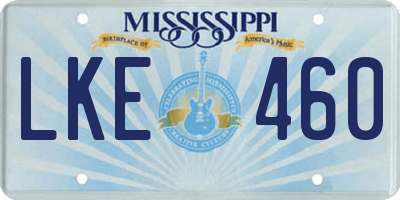 MS license plate LKE460