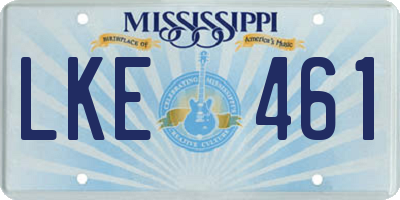 MS license plate LKE461