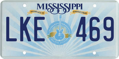 MS license plate LKE469