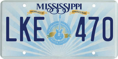 MS license plate LKE470