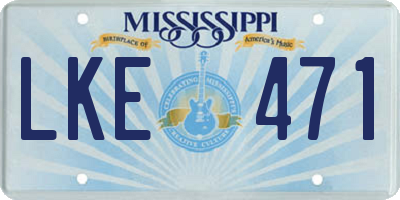 MS license plate LKE471