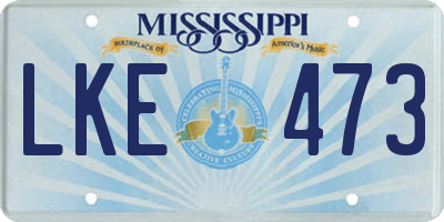MS license plate LKE473
