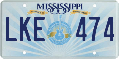 MS license plate LKE474