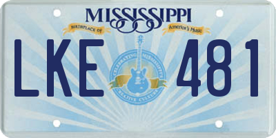 MS license plate LKE481