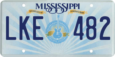 MS license plate LKE482