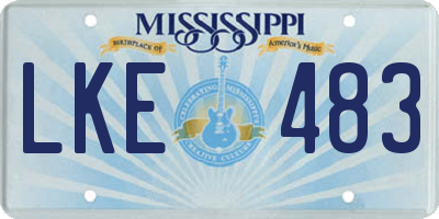 MS license plate LKE483