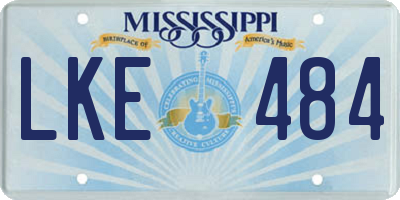 MS license plate LKE484