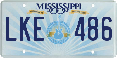 MS license plate LKE486