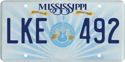 MS license plate LKE492