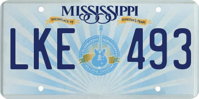 MS license plate LKE493