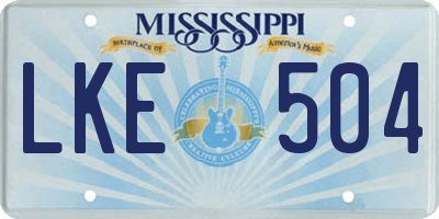 MS license plate LKE504