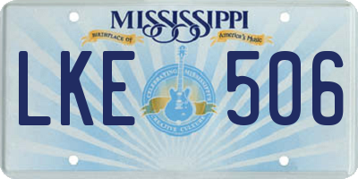 MS license plate LKE506