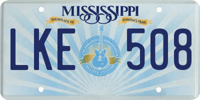 MS license plate LKE508