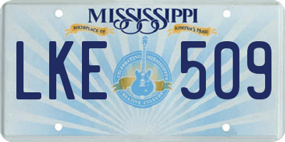 MS license plate LKE509