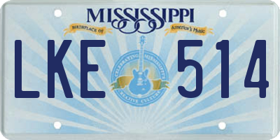 MS license plate LKE514