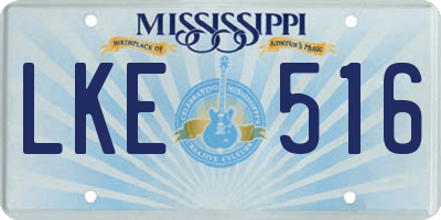 MS license plate LKE516