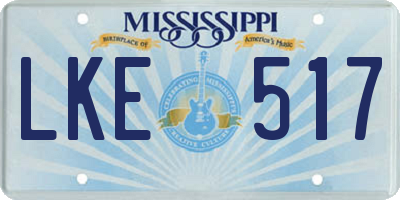 MS license plate LKE517