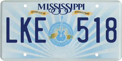 MS license plate LKE518