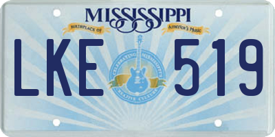 MS license plate LKE519