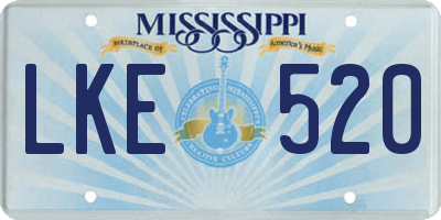 MS license plate LKE520