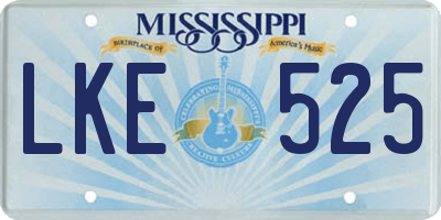 MS license plate LKE525