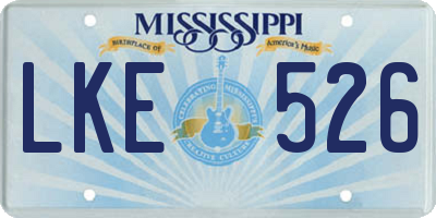 MS license plate LKE526