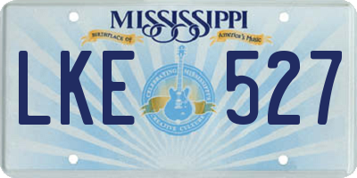 MS license plate LKE527