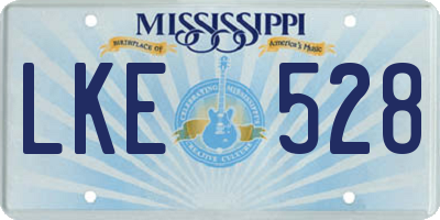 MS license plate LKE528