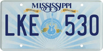 MS license plate LKE530