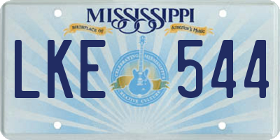 MS license plate LKE544