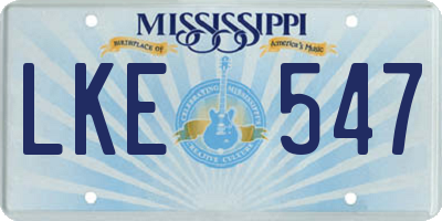 MS license plate LKE547