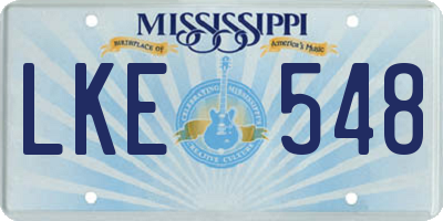 MS license plate LKE548