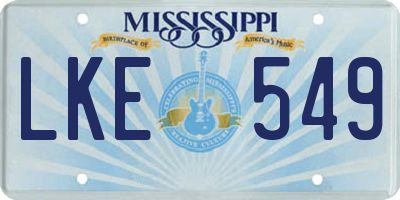 MS license plate LKE549