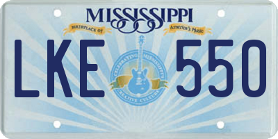 MS license plate LKE550