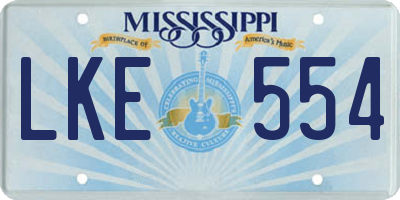 MS license plate LKE554